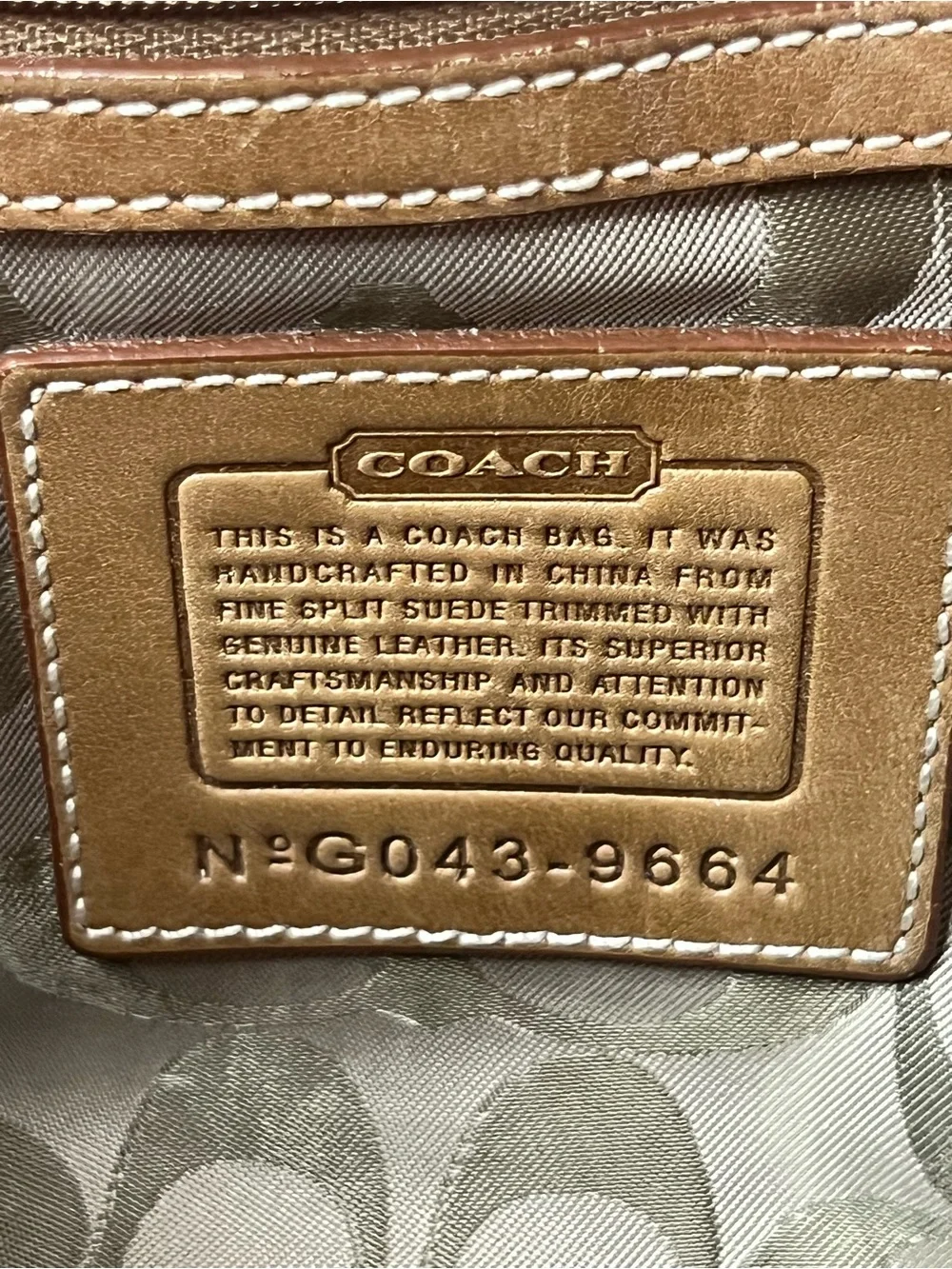 VTG Coach Y2K Soho Tan Suede Large Flap Shoulder Bag 9664 - Full Set W/ Box! - Picture 5 of 14